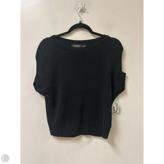 Sweater Short Sleeve By Lauren By Ralph Lauren In Black, Size: S