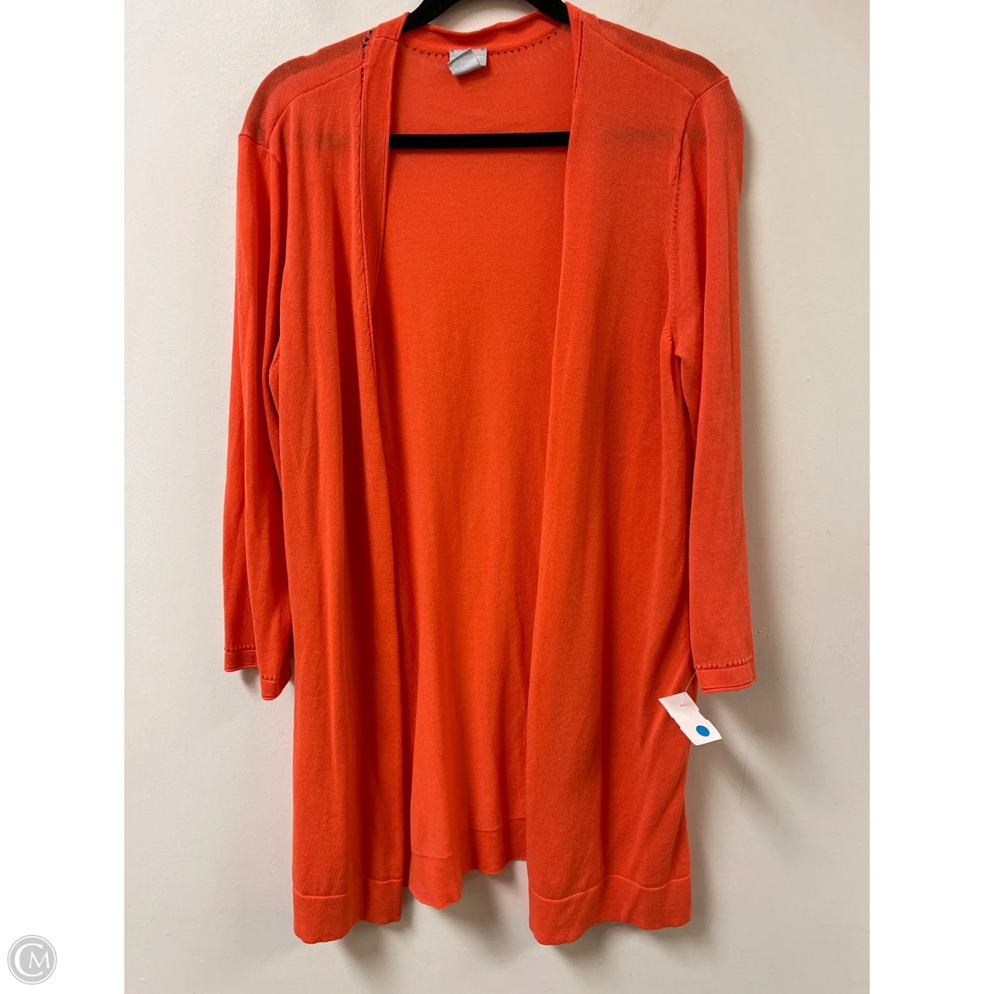 Sweater Cardigan By Chicos In Orange, Size: L
