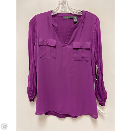 Top Long Sleeve By Inc In Purple, Size: M