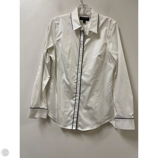 Blouse Long Sleeve By Banana Republic In White, Size: S