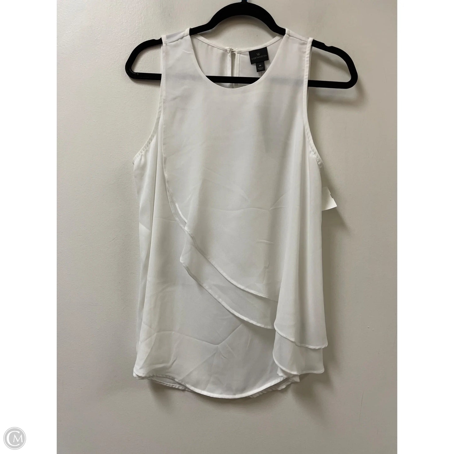 Top Sleeveless By Worthington In White, Size: M
