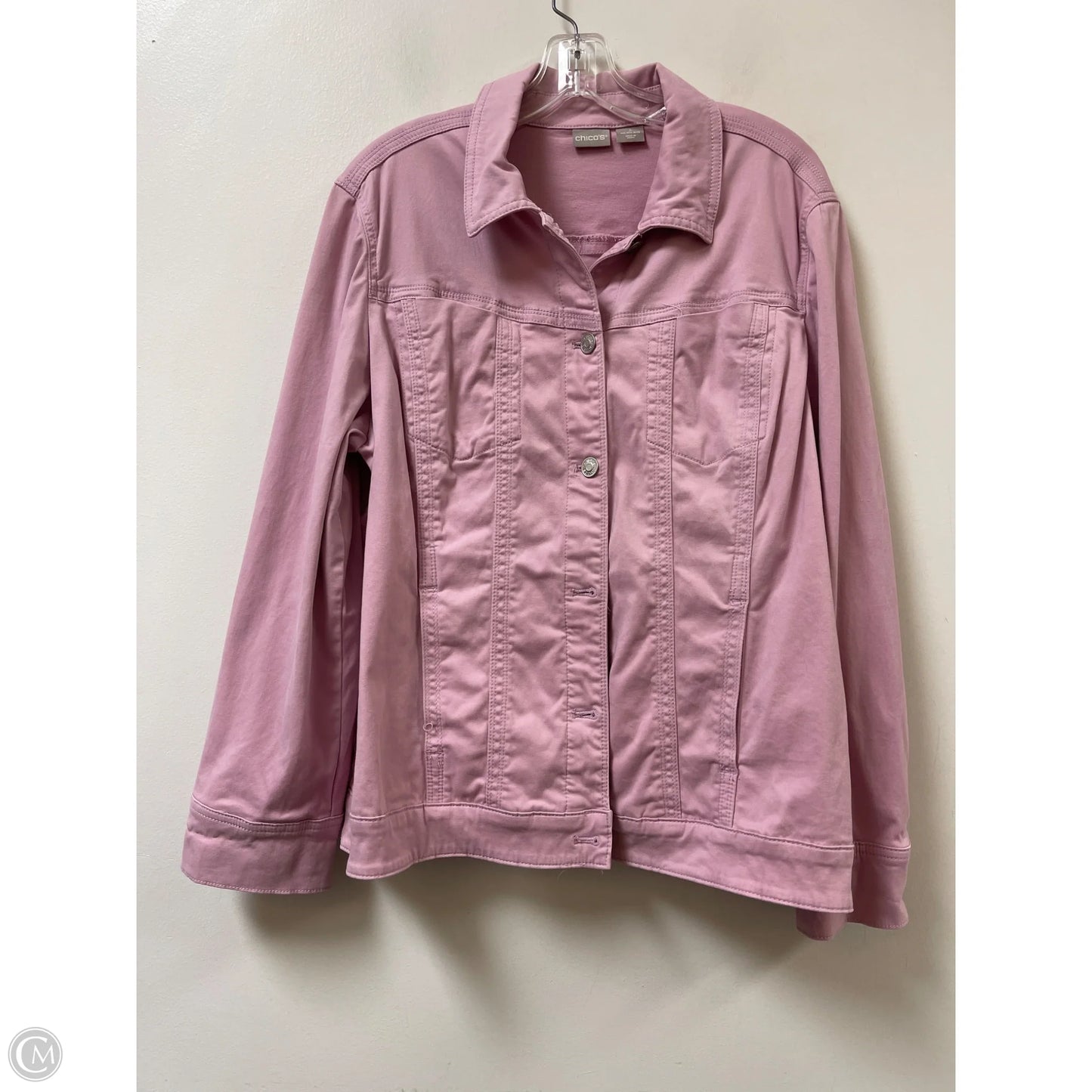 Jacket Denim By Chicos In Purple, Size: L