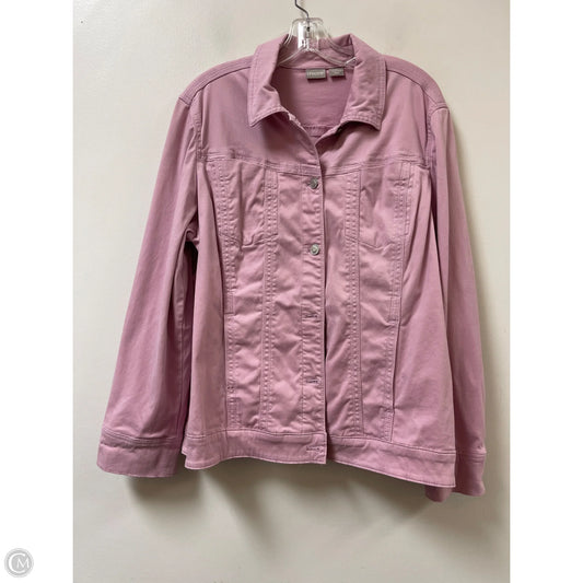 Jacket Denim By Chicos In Purple, Size: L