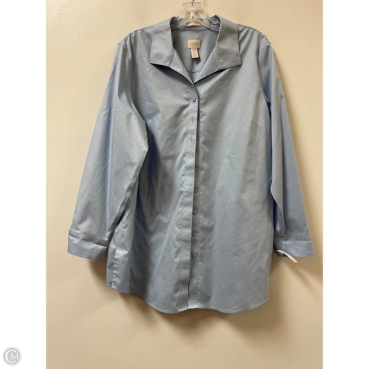 Blouse Long Sleeve By Chicos In Blue, Size: Xl