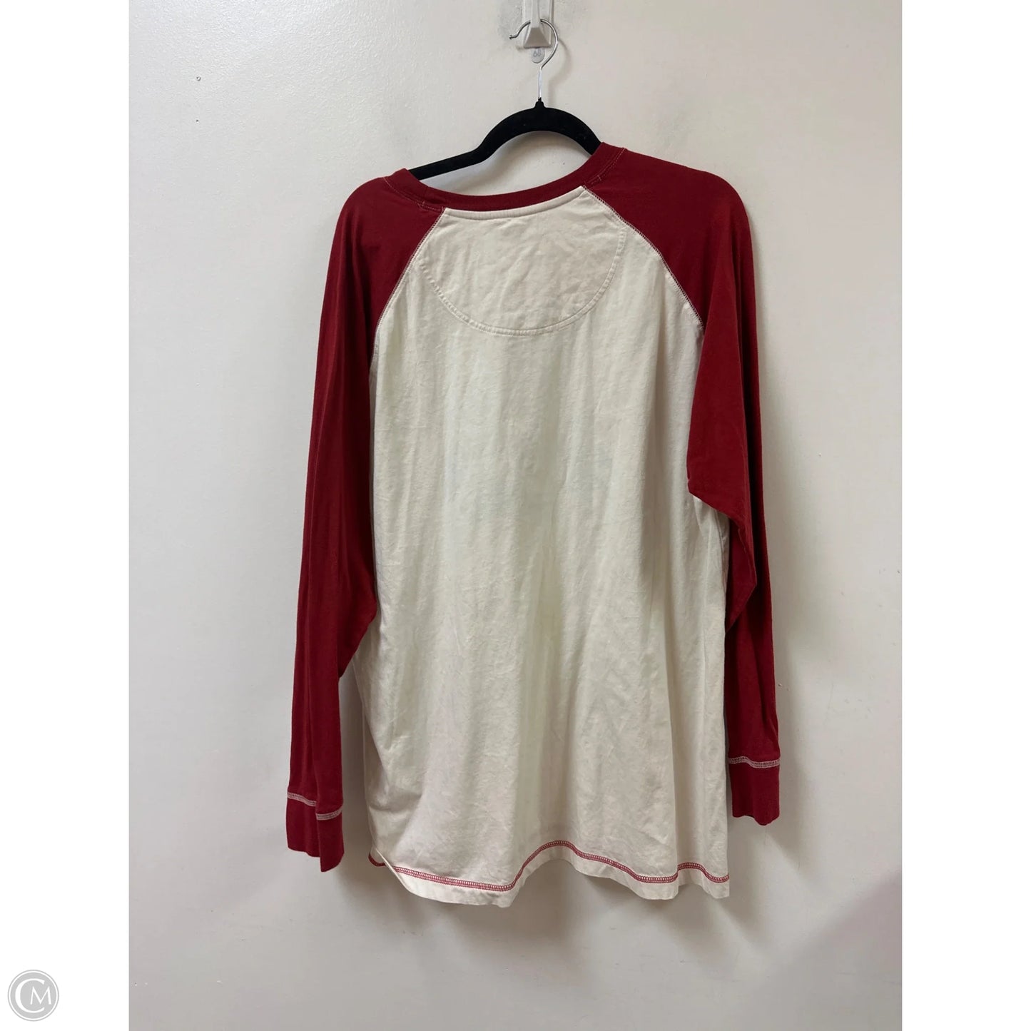 Top Long Sleeve By Clothes Mentor In Red & White, Size: 1x