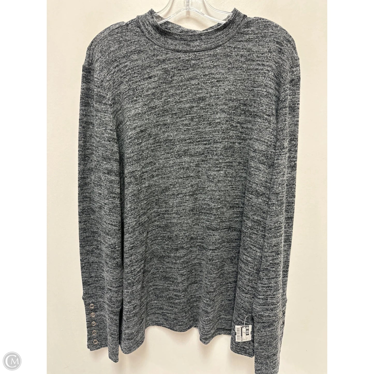 Top Long Sleeve By Rafaella In Grey, Size: 1x