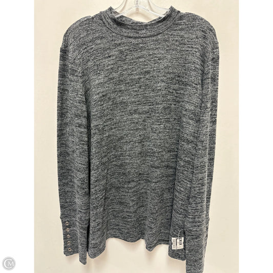 Top Long Sleeve By Rafaella In Grey, Size: 1x