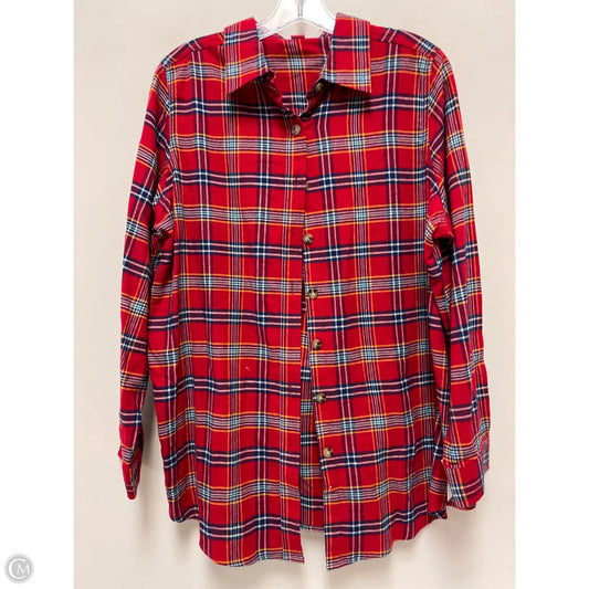 Blouse Long Sleeve By Woman Within In Red, Size: M