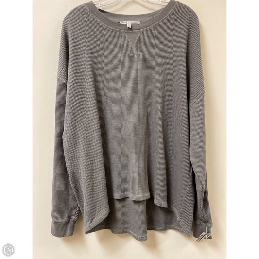 Top Long Sleeve By Seven 7 In Grey, Size: 1x