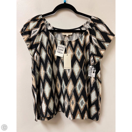 Top Short Sleeve By Melloday In Black & Cream, Size: S