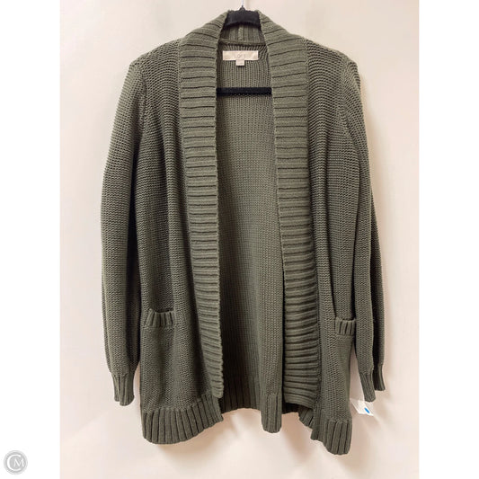 Sweater Cardigan By Loft In Green, Size: S