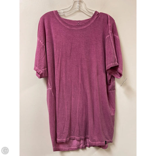 Athletic Top Short Sleeve By Lululemon In Pink, Size: L