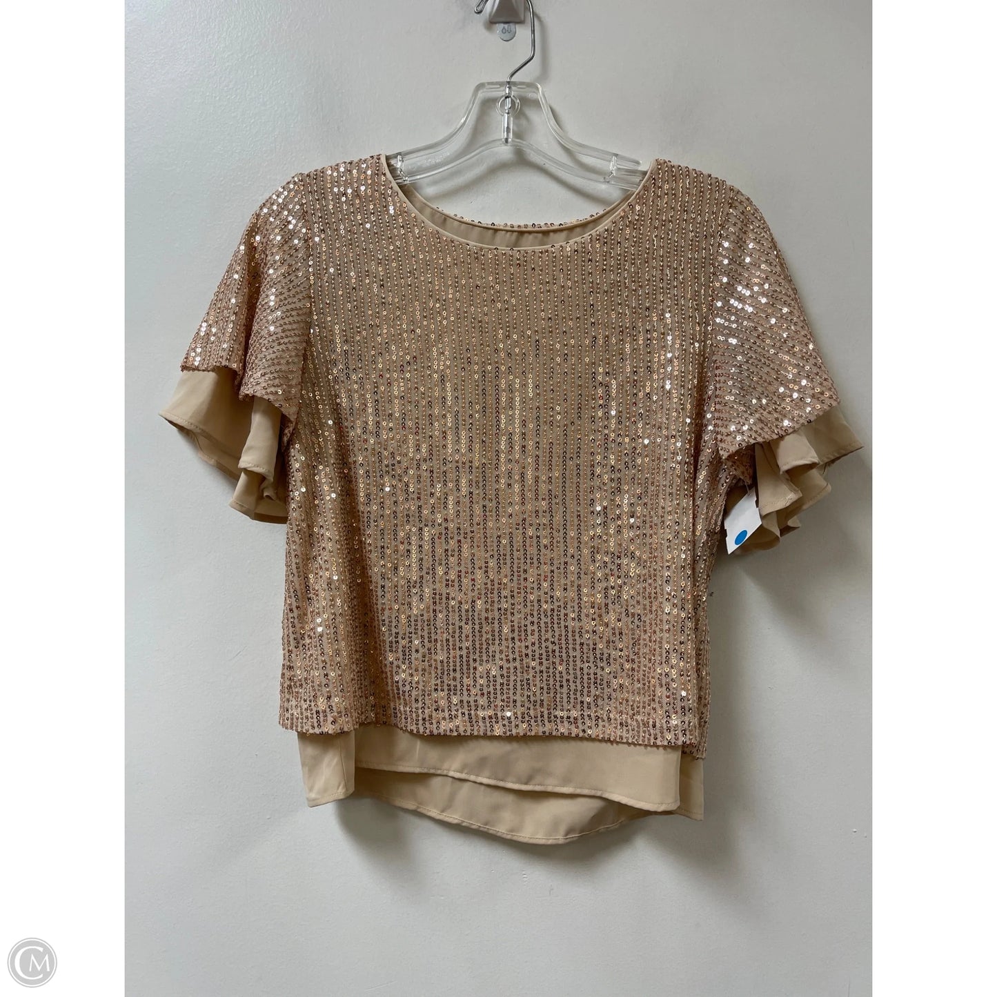 Top Short Sleeve By Clothes Mentor In Gold, Size: S