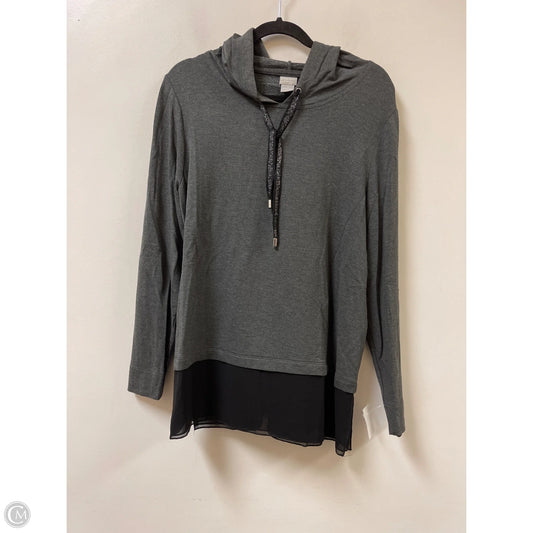 Sweatshirt Hoodie By Chicos In Grey, Size: L