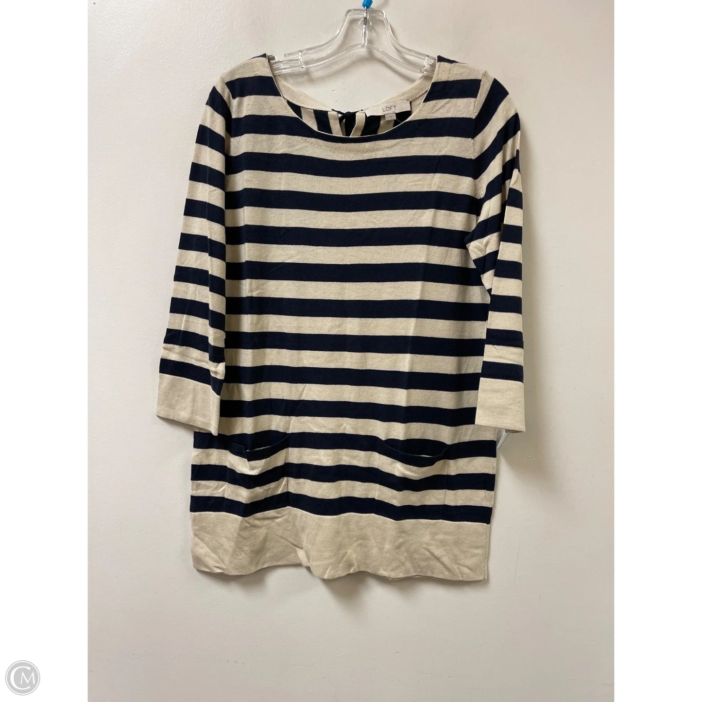 Sweater By Loft In Striped Pattern, Size: L