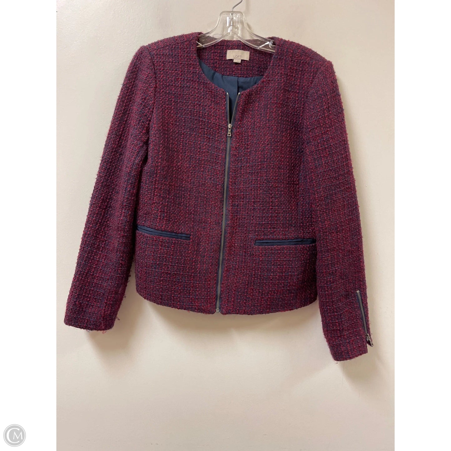 Jacket Other By Loft In Blue & Red, Size: S