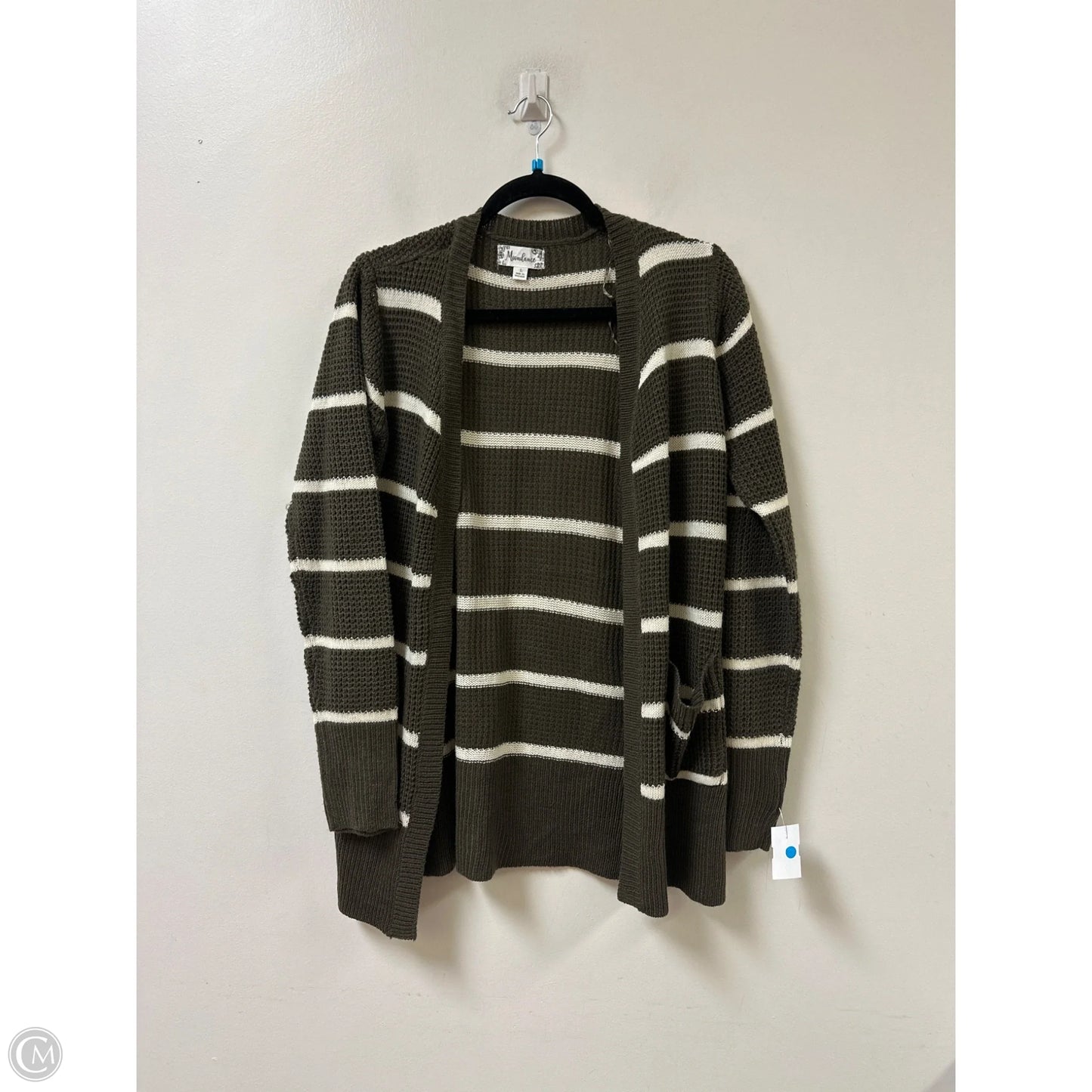 Sweater Cardigan By Clothes Mentor In Striped Pattern, Size: L