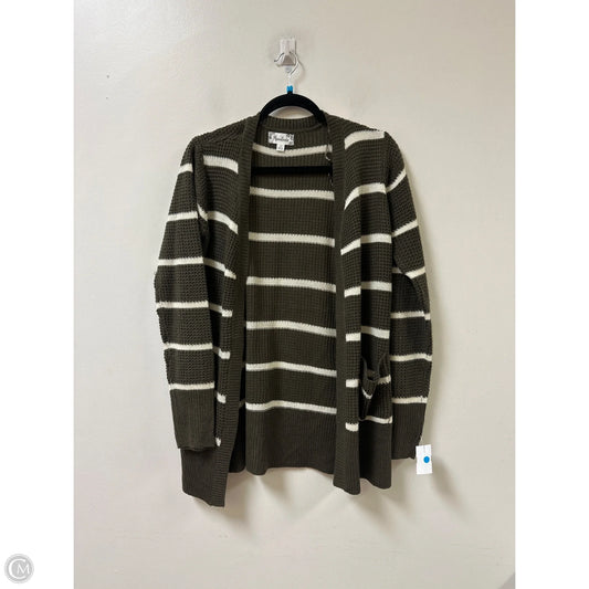 Sweater Cardigan By Clothes Mentor In Striped Pattern, Size: L
