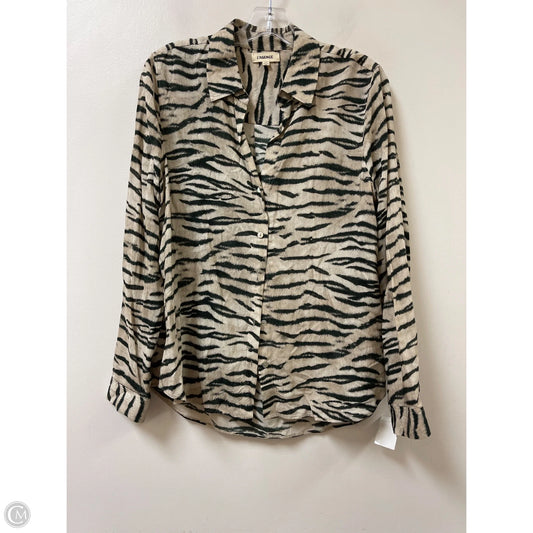 Blouse Long Sleeve By L Agence In Animal Print, Size: L