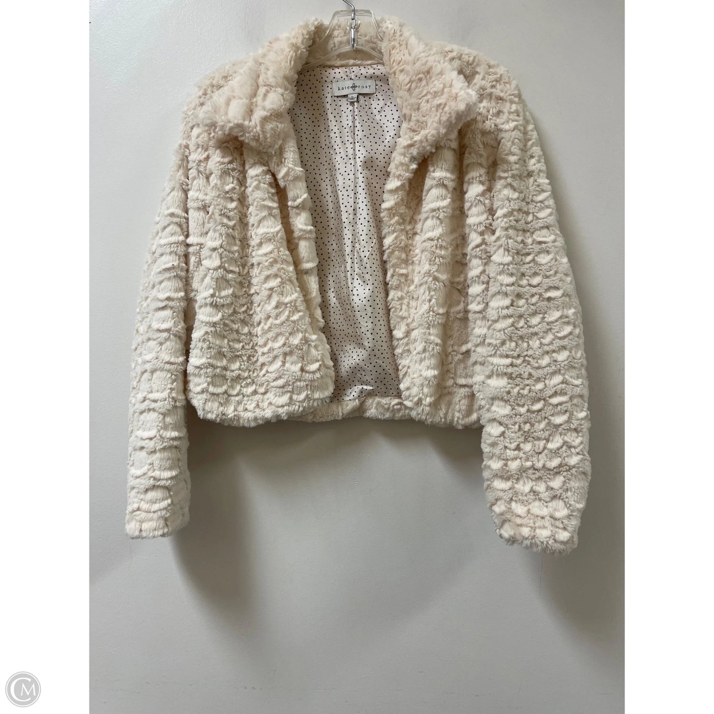 Jacket Faux Fur & Sherpa By Clothes Mentor In Cream, Size: Lp