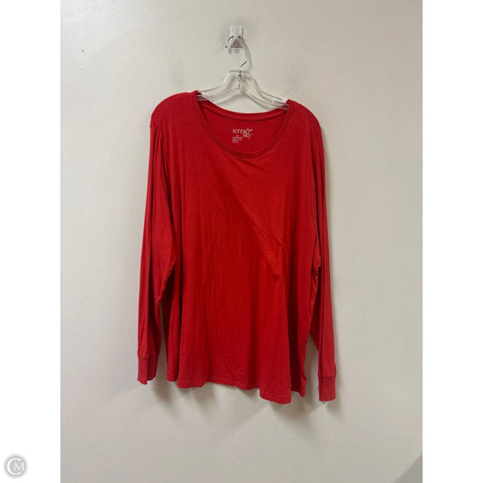 Top Long Sleeve By Terra & Sky In Red, Size: 3x
