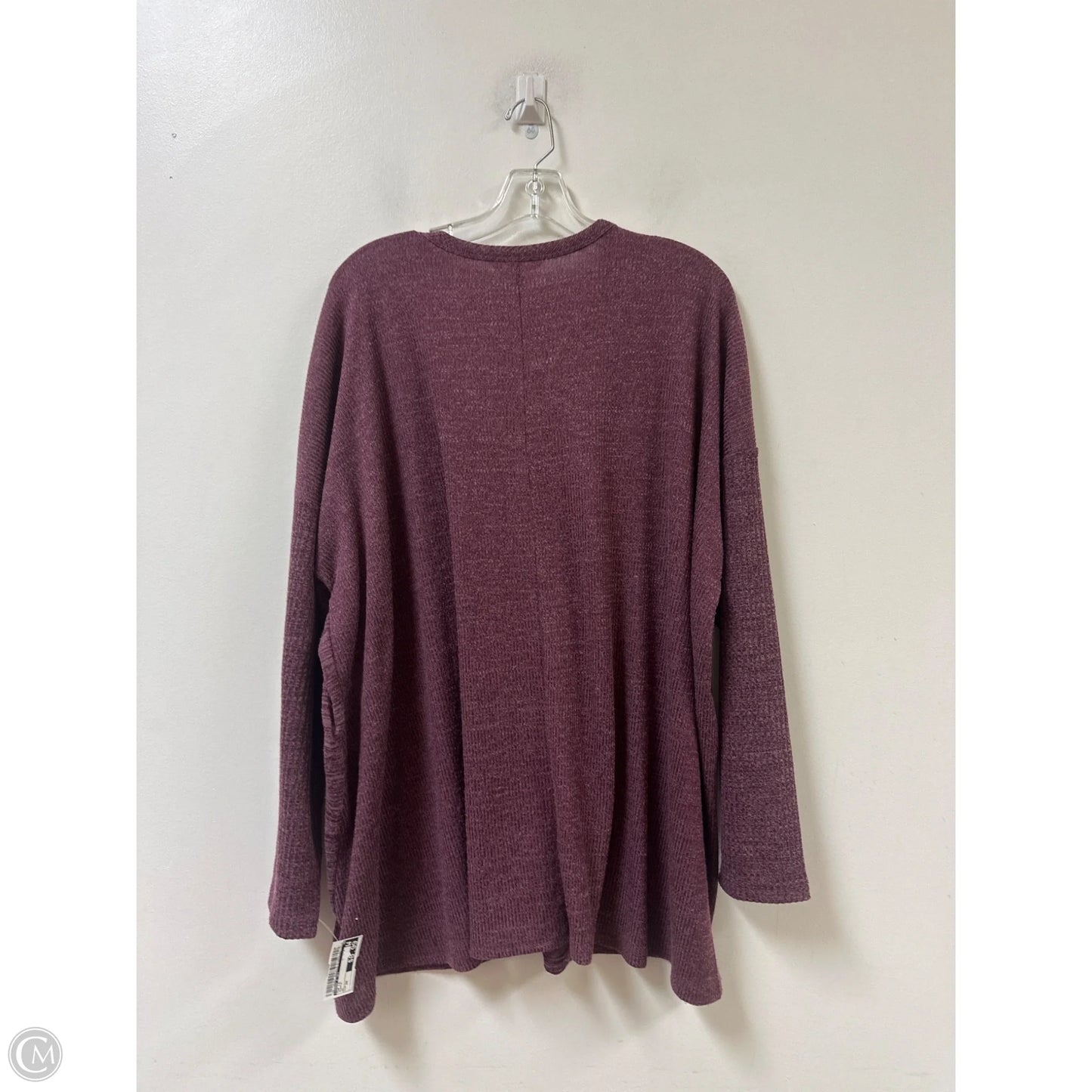 Top Long Sleeve By Terra & Sky In Purple, Size: 3x