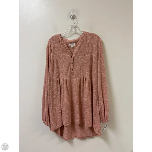 Top Long Sleeve By Wonderly In Orange, Size: 2x
