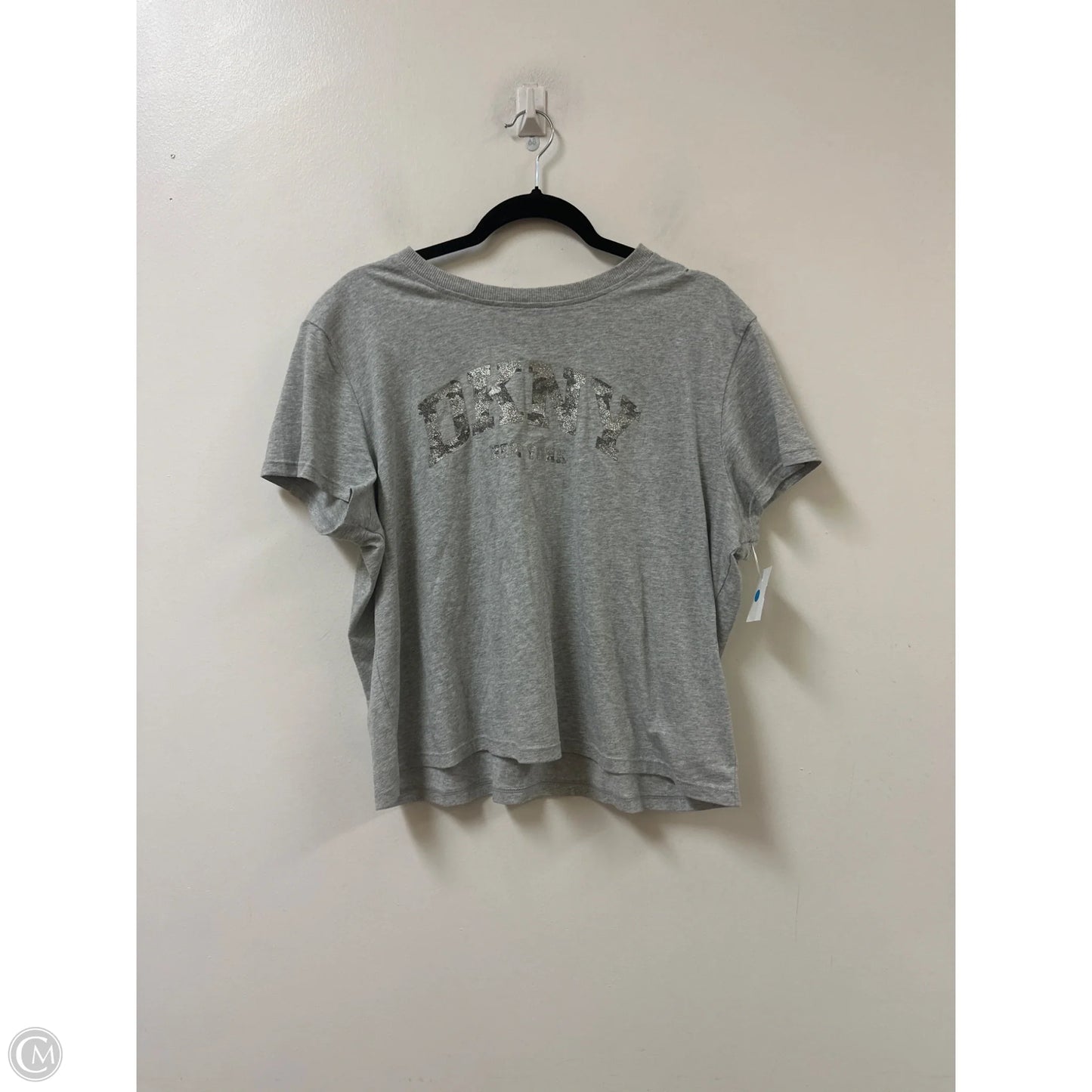 Top Short Sleeve By Dkny In Grey, Size: L
