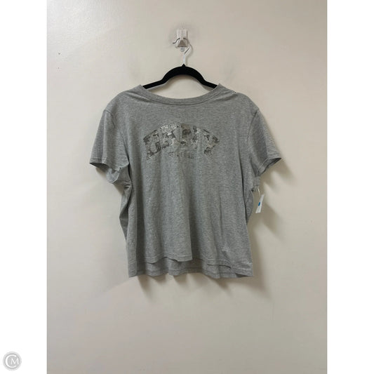 Top Short Sleeve By Dkny In Grey, Size: L
