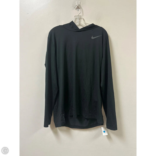 Athletic Top Long Sleeve Hoodie By Nike In Black, Size: L