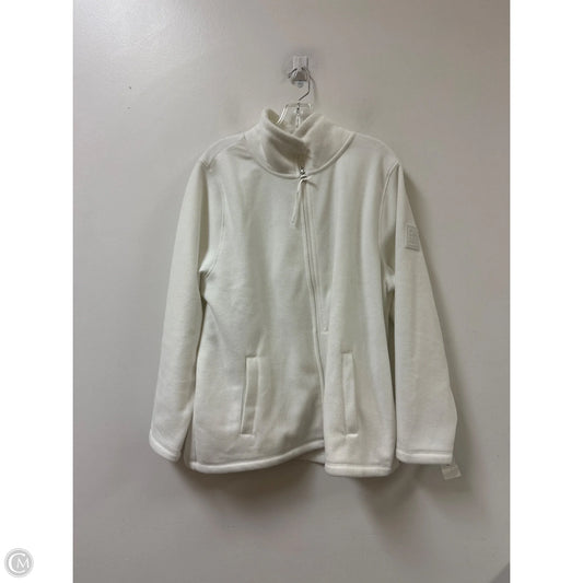 Jacket Fleece By Dkny In White, Size: 1x