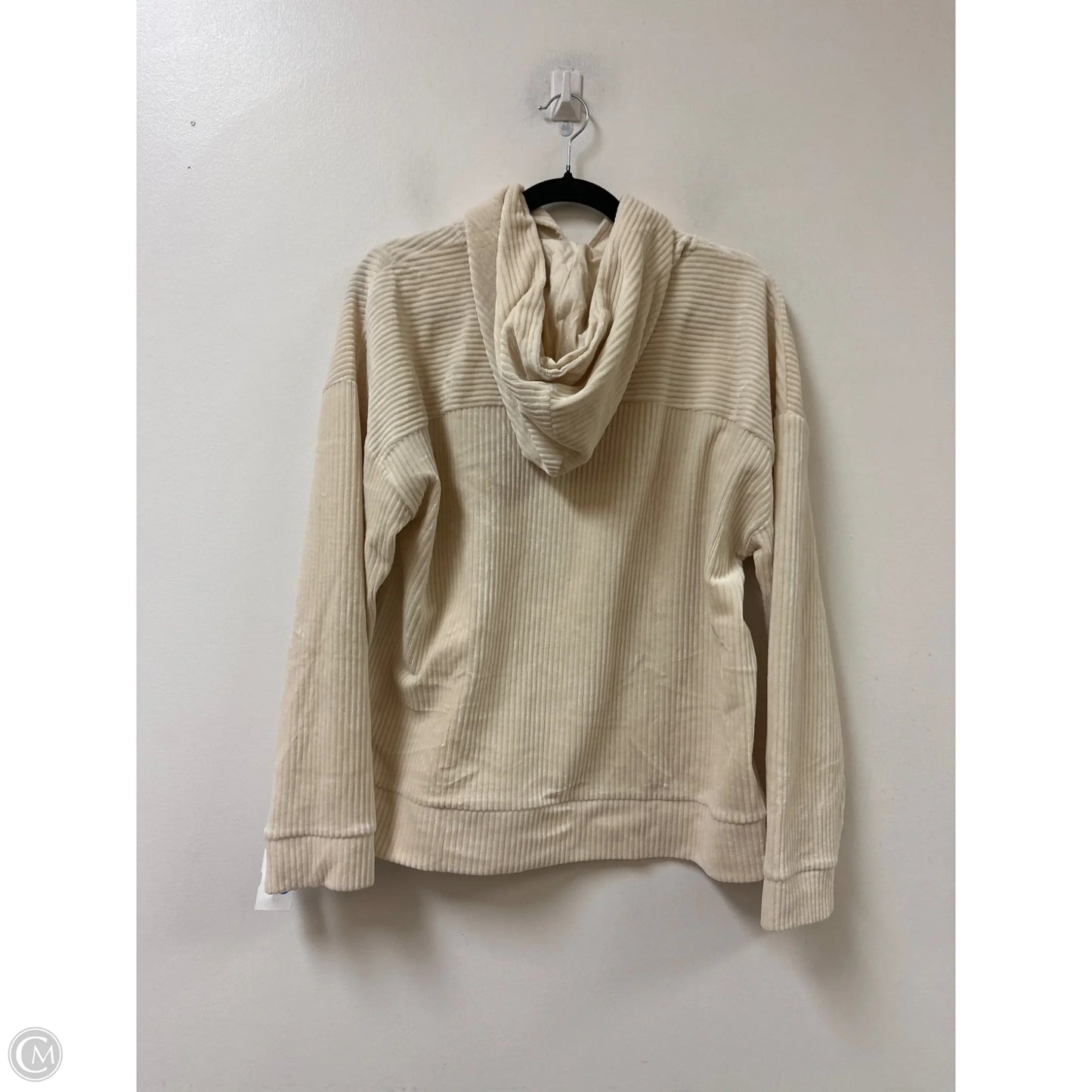 Sweatshirt Hoodie By Talbots In Cream, Size: L