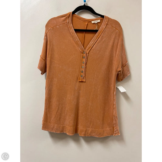 Top Short Sleeve By Easel In Orange, Size: S