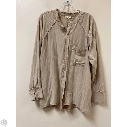 Blouse Long Sleeve By Easel In Brown, Size: S