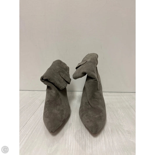 Boots Ankle Heels By Clothes Mentor In Grey, Size: 6.5