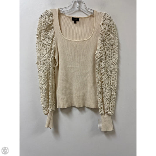 Top Long Sleeve By Ontwelfth In Cream, Size: M