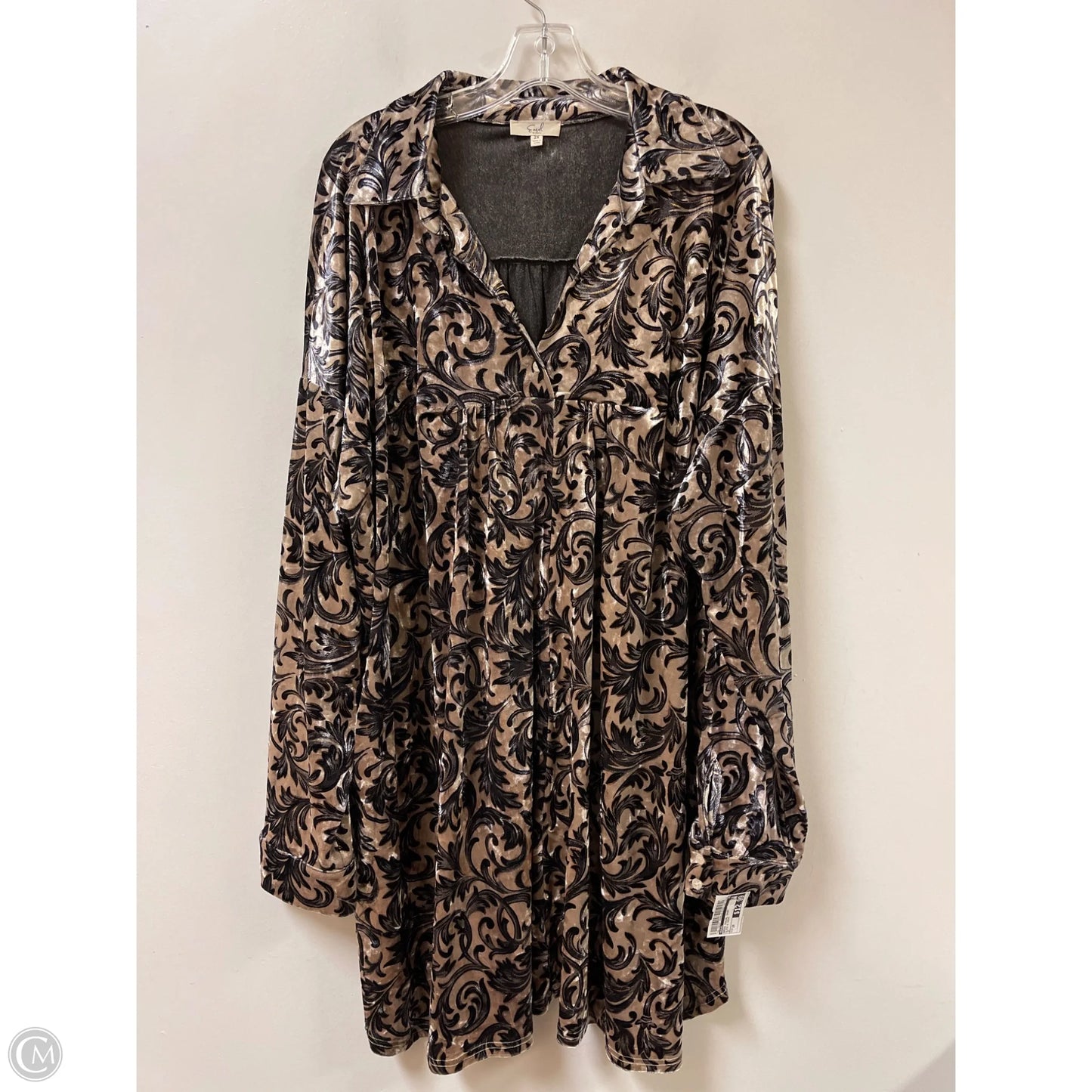 Dress Casual Short By Easel In Black & Cream, Size: 2x