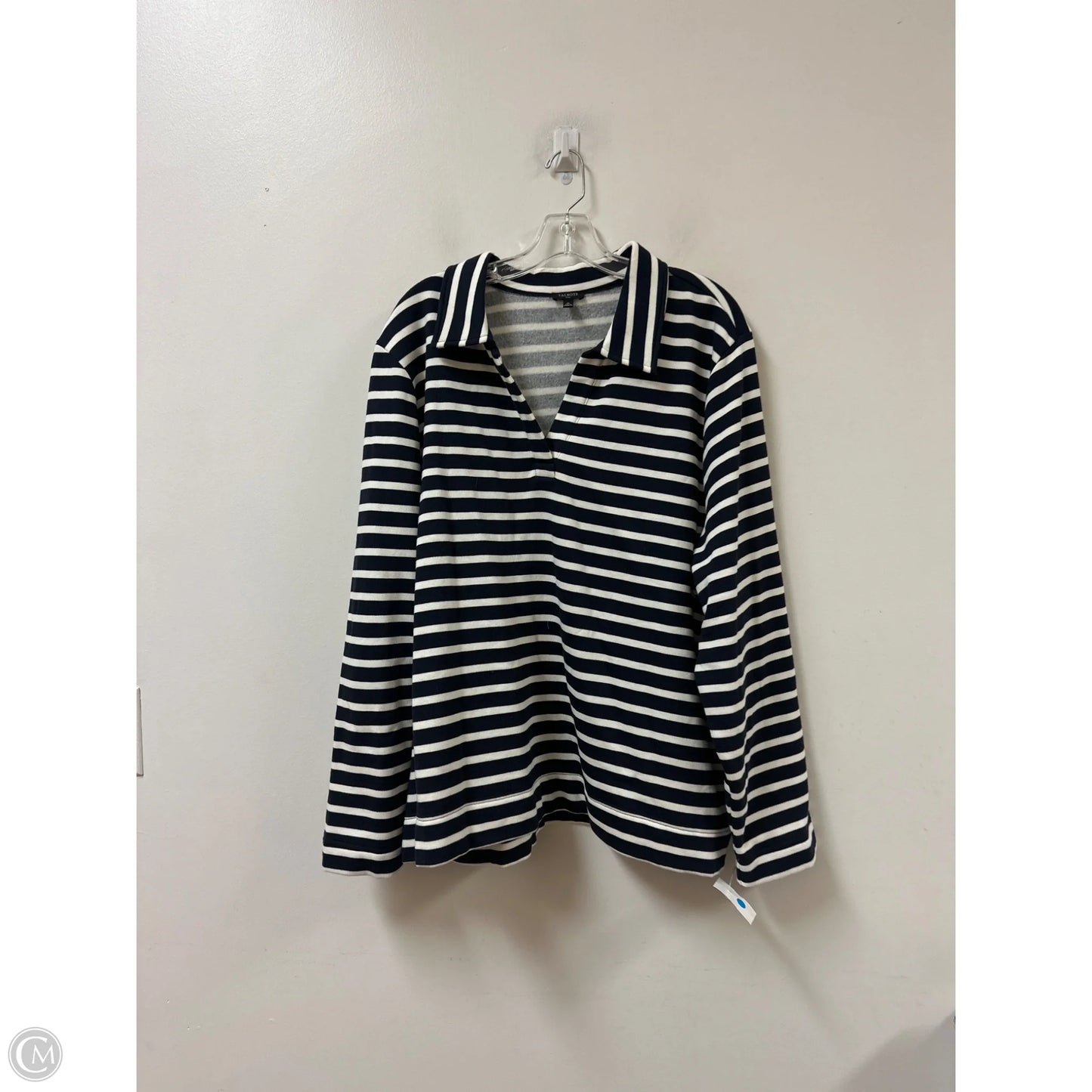 Sweatshirt Collar By Talbots In Striped Pattern, Size: 3x