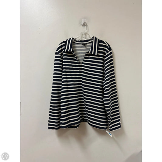 Sweatshirt Collar By Talbots In Striped Pattern, Size: 3x