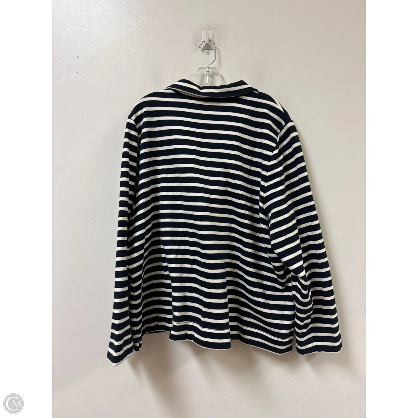 Sweatshirt Collar By Talbots In Striped Pattern, Size: 3x