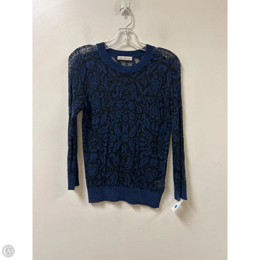 Top Long Sleeve By Hinge In Black & Blue, Size: Xs