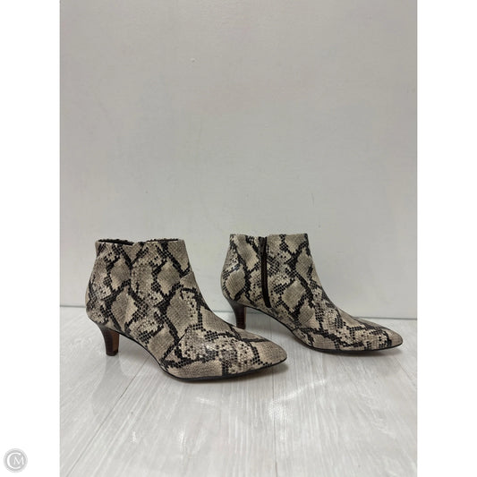 Boots Ankle Heels By Clarks In Snakeskin Print, Size: 9.5