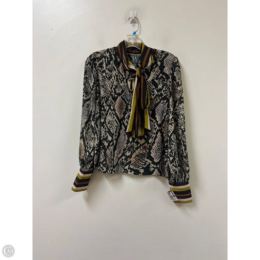 Top Long Sleeve By Worthington In Snakeskin Print, Size: Xs