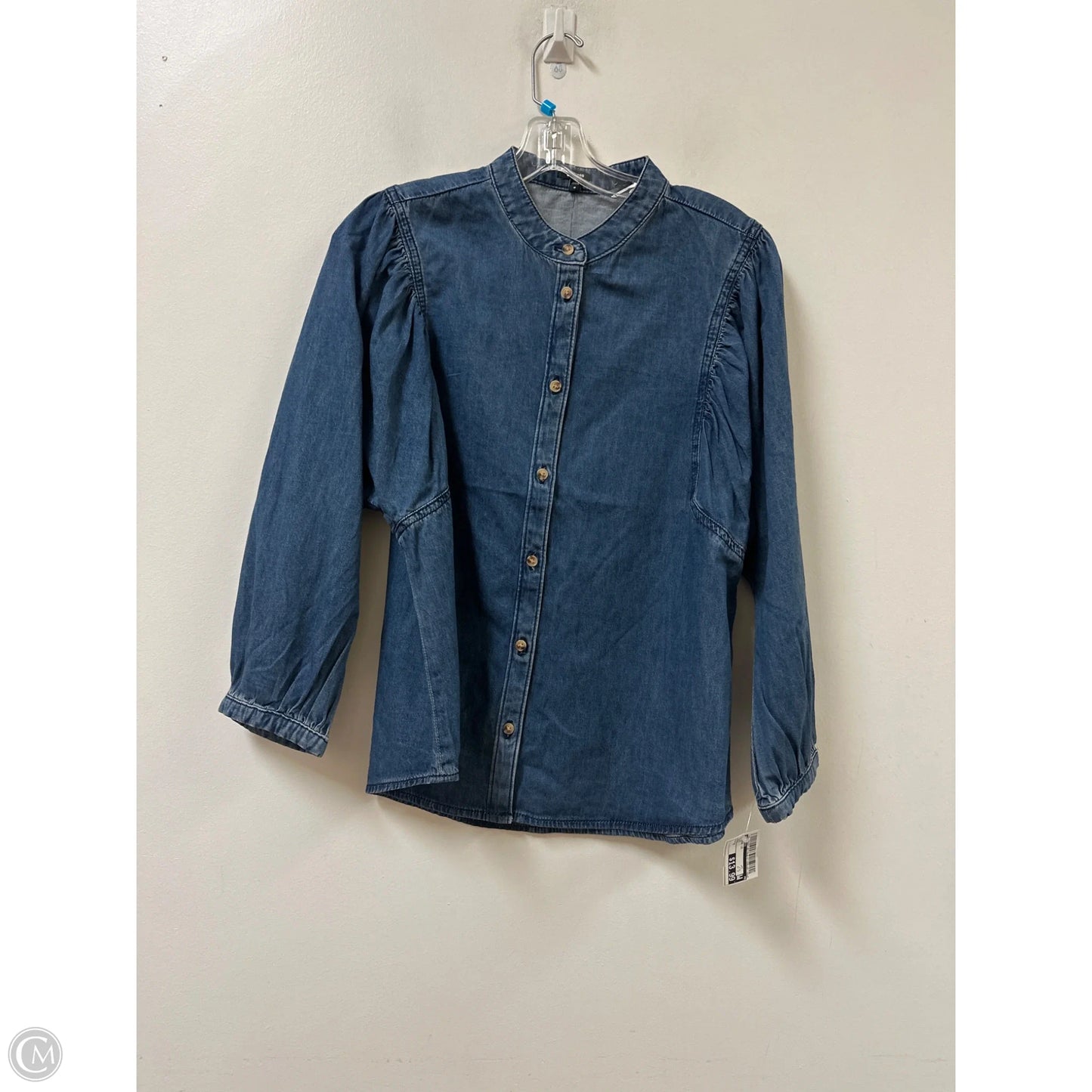 Blouse Long Sleeve By Express In Blue, Size: M