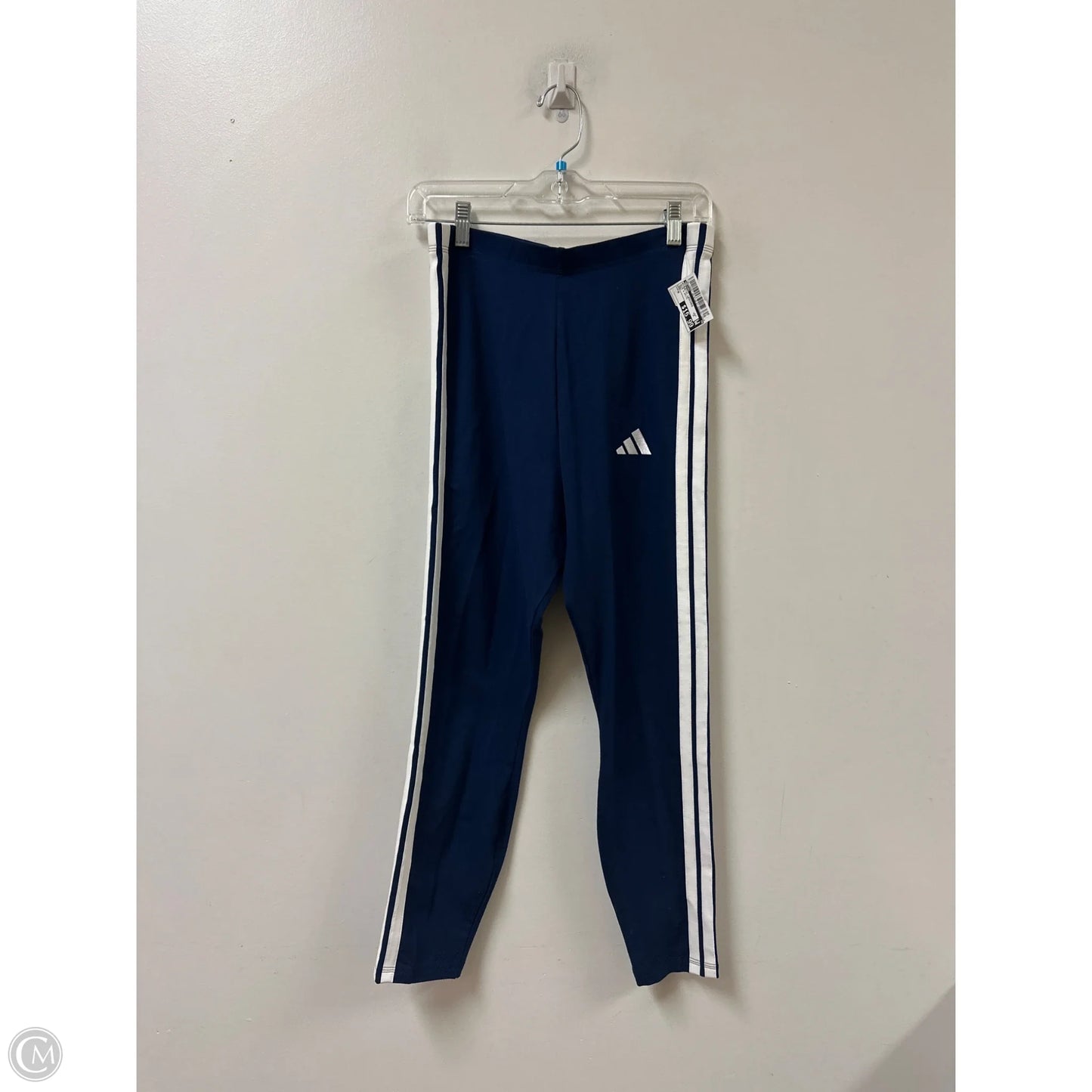 Athletic Leggings By Adidas In Blue & White, Size: M