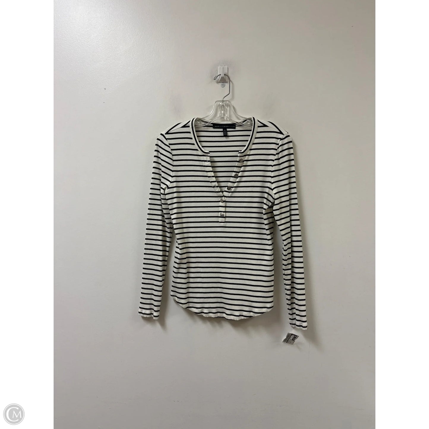 Top Long Sleeve By White House Black Market In Striped Pattern, Size: M