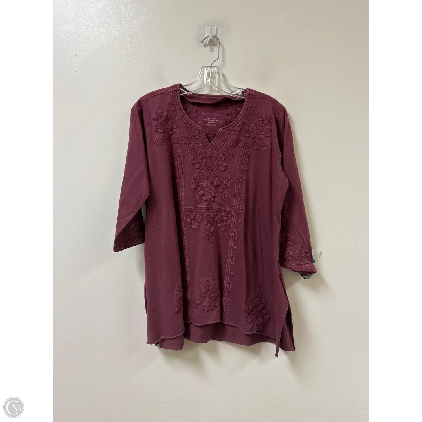 Top Long Sleeve By Cma In Purple, Size: M