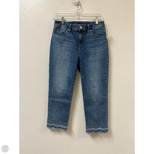 Jeans Cropped By Chicos In Blue Denim, Size: 4