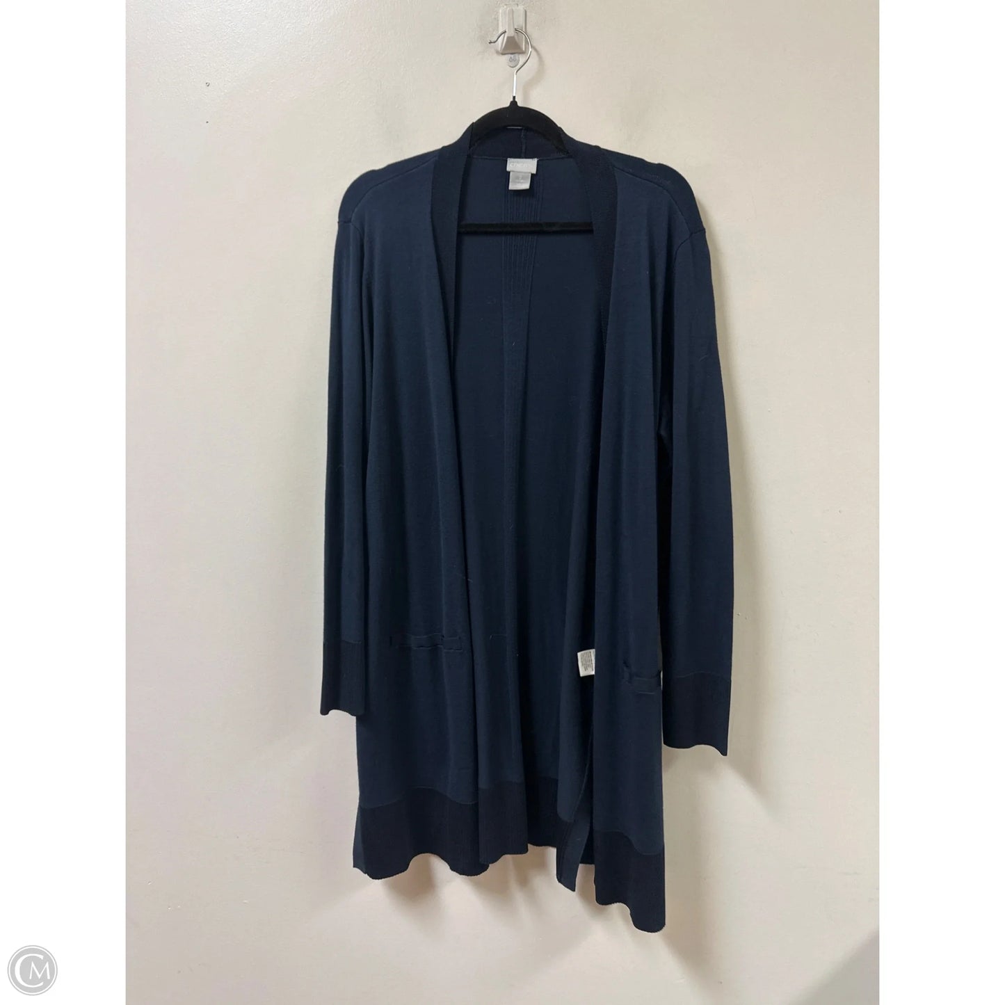 Sweater Cardigan By Chicos In Navy, Size: L