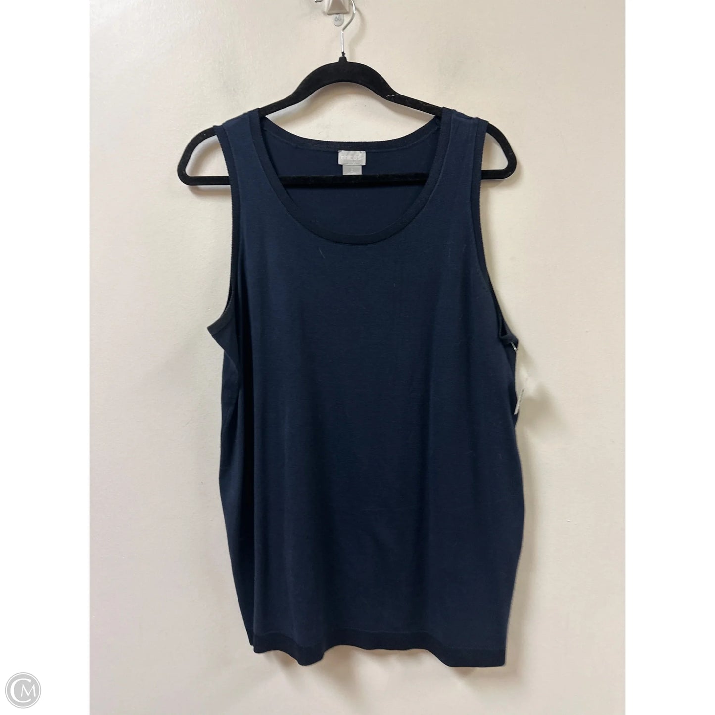 Top Sleeveless By Chicos In Navy, Size: L